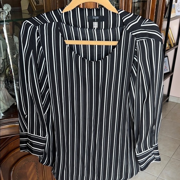 Tahari Tops - Tahari Black and White Striped Blouse
